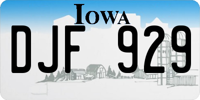 IA license plate DJF929