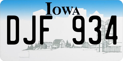 IA license plate DJF934
