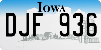 IA license plate DJF936