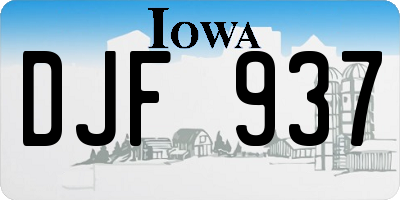 IA license plate DJF937