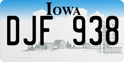 IA license plate DJF938
