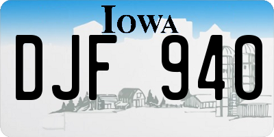 IA license plate DJF940