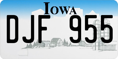 IA license plate DJF955