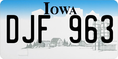 IA license plate DJF963