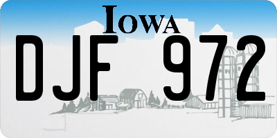 IA license plate DJF972