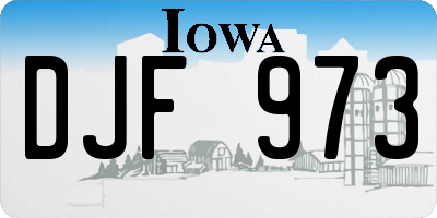 IA license plate DJF973