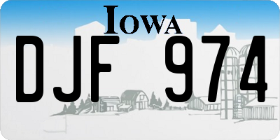 IA license plate DJF974