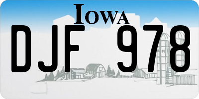 IA license plate DJF978