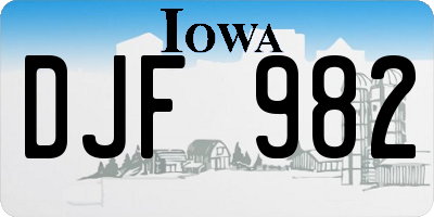 IA license plate DJF982