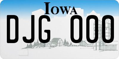 IA license plate DJG000