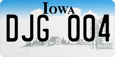 IA license plate DJG004