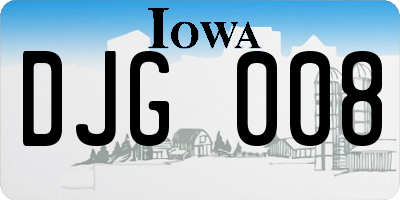 IA license plate DJG008