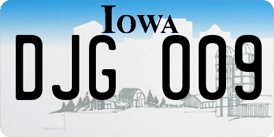 IA license plate DJG009