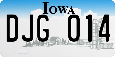 IA license plate DJG014