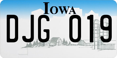 IA license plate DJG019