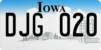 IA license plate DJG020