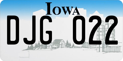 IA license plate DJG022