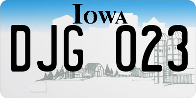 IA license plate DJG023