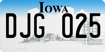 IA license plate DJG025