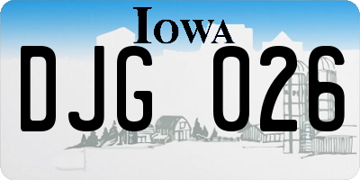 IA license plate DJG026