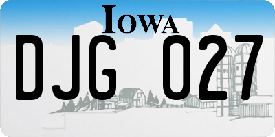 IA license plate DJG027
