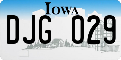 IA license plate DJG029