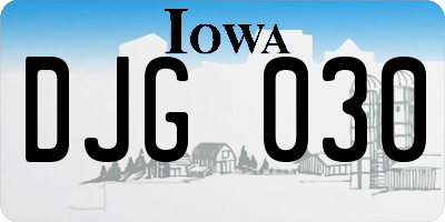 IA license plate DJG030
