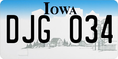 IA license plate DJG034