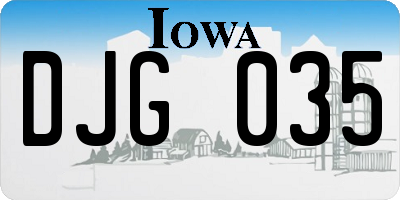 IA license plate DJG035