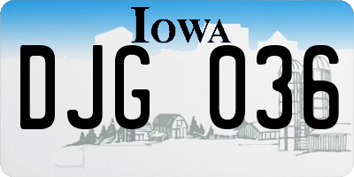 IA license plate DJG036