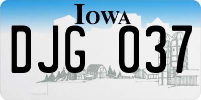 IA license plate DJG037