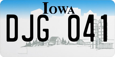 IA license plate DJG041