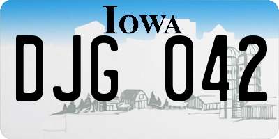 IA license plate DJG042