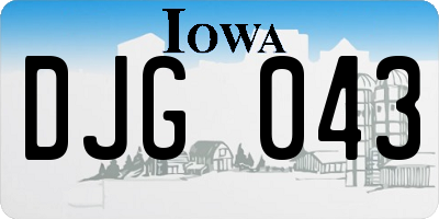 IA license plate DJG043