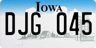 IA license plate DJG045
