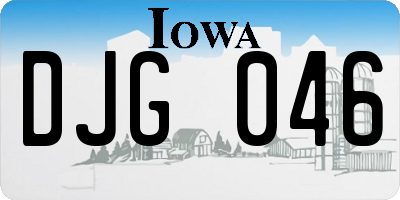 IA license plate DJG046