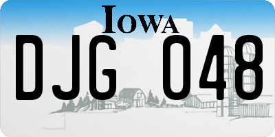 IA license plate DJG048