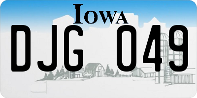 IA license plate DJG049