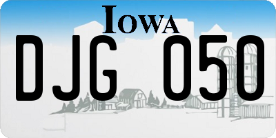 IA license plate DJG050