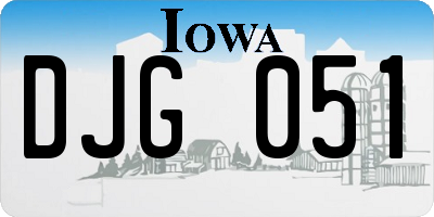 IA license plate DJG051