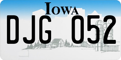IA license plate DJG052