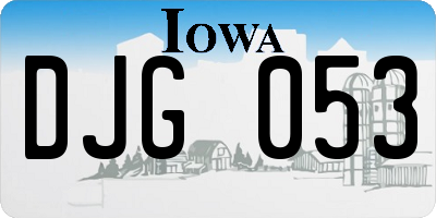 IA license plate DJG053
