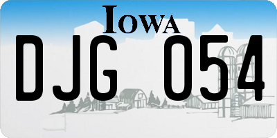IA license plate DJG054