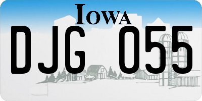 IA license plate DJG055