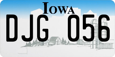 IA license plate DJG056