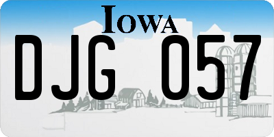IA license plate DJG057