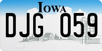 IA license plate DJG059