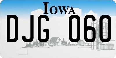 IA license plate DJG060