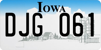 IA license plate DJG061