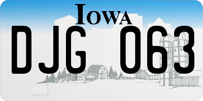 IA license plate DJG063